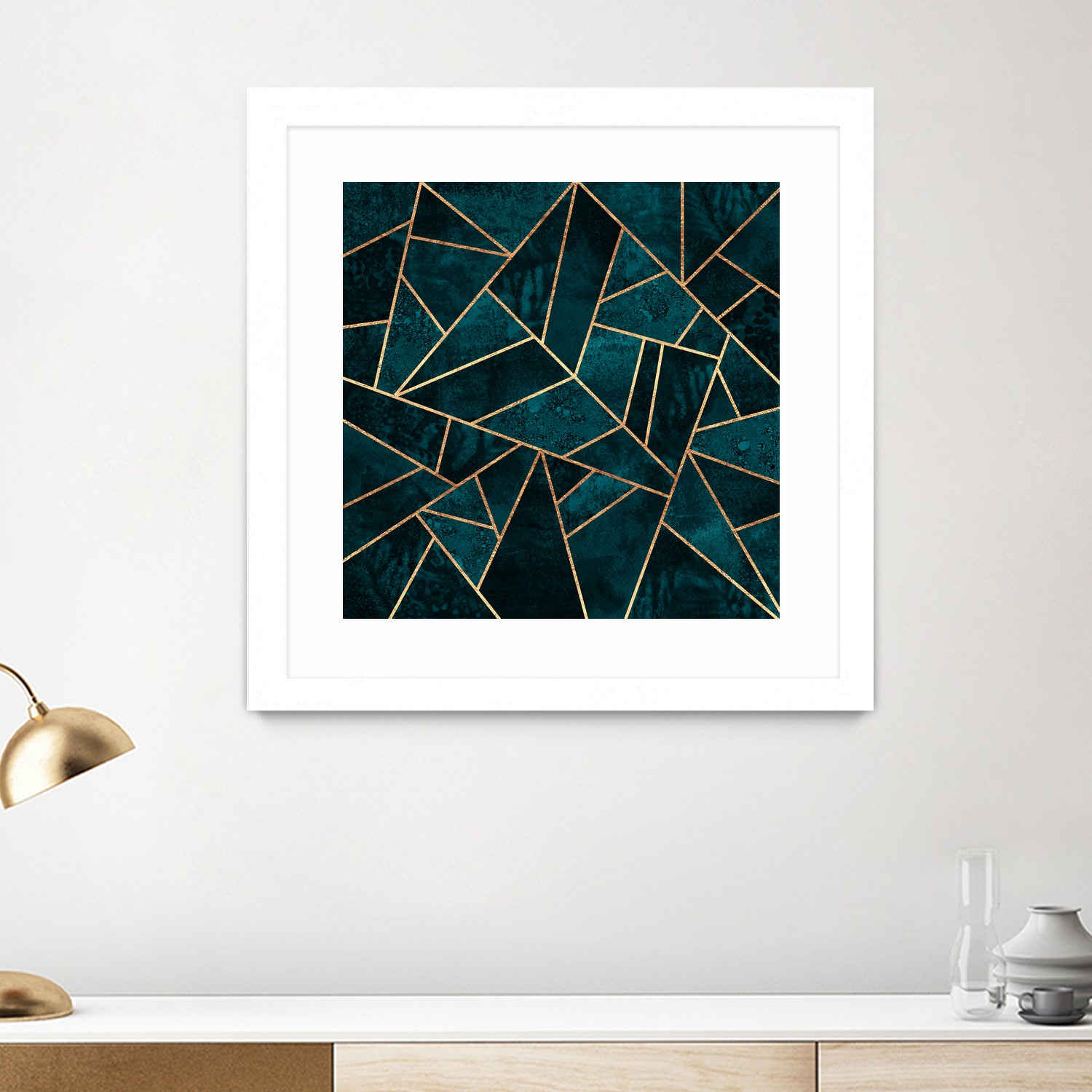 Deep Teal Stone by Elisabeth Fredriksson on GIANT ART - blue digital drawing