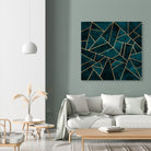 Deep Teal Stone by Elisabeth Fredriksson on GIANT ART - blue digital drawing