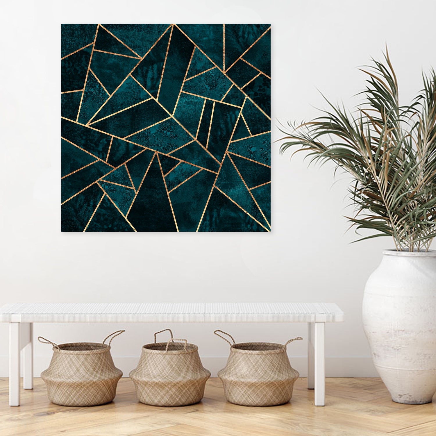 Deep Teal Stone by Elisabeth Fredriksson on GIANT ART - blue digital drawing