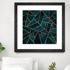 Deep Teal Stone by Elisabeth Fredriksson on GIANT ART - blue digital drawing