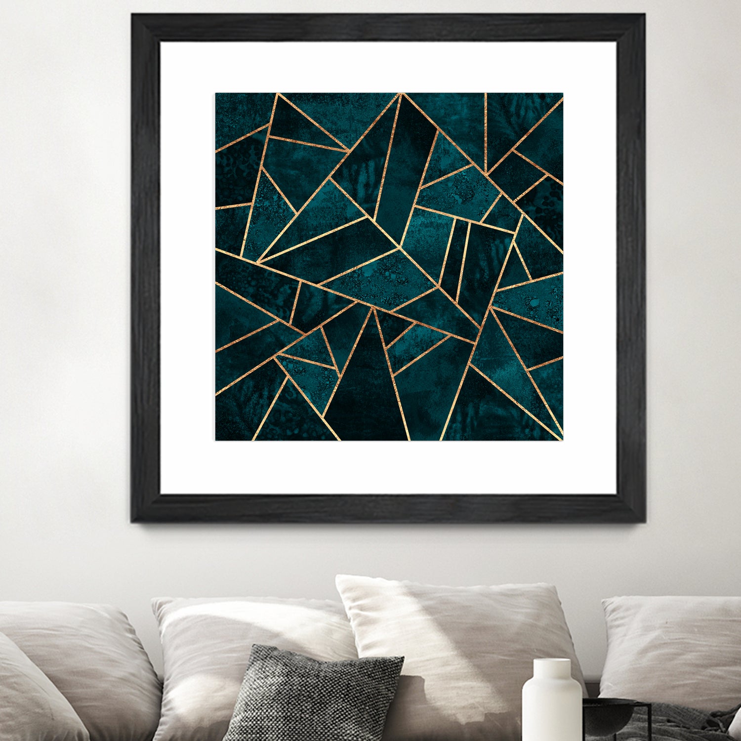 Deep Teal Stone by Elisabeth Fredriksson on GIANT ART - blue digital drawing