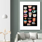 Coffee Cup Collection by Elisabeth Fredriksson on GIANT ART - white digital drawing