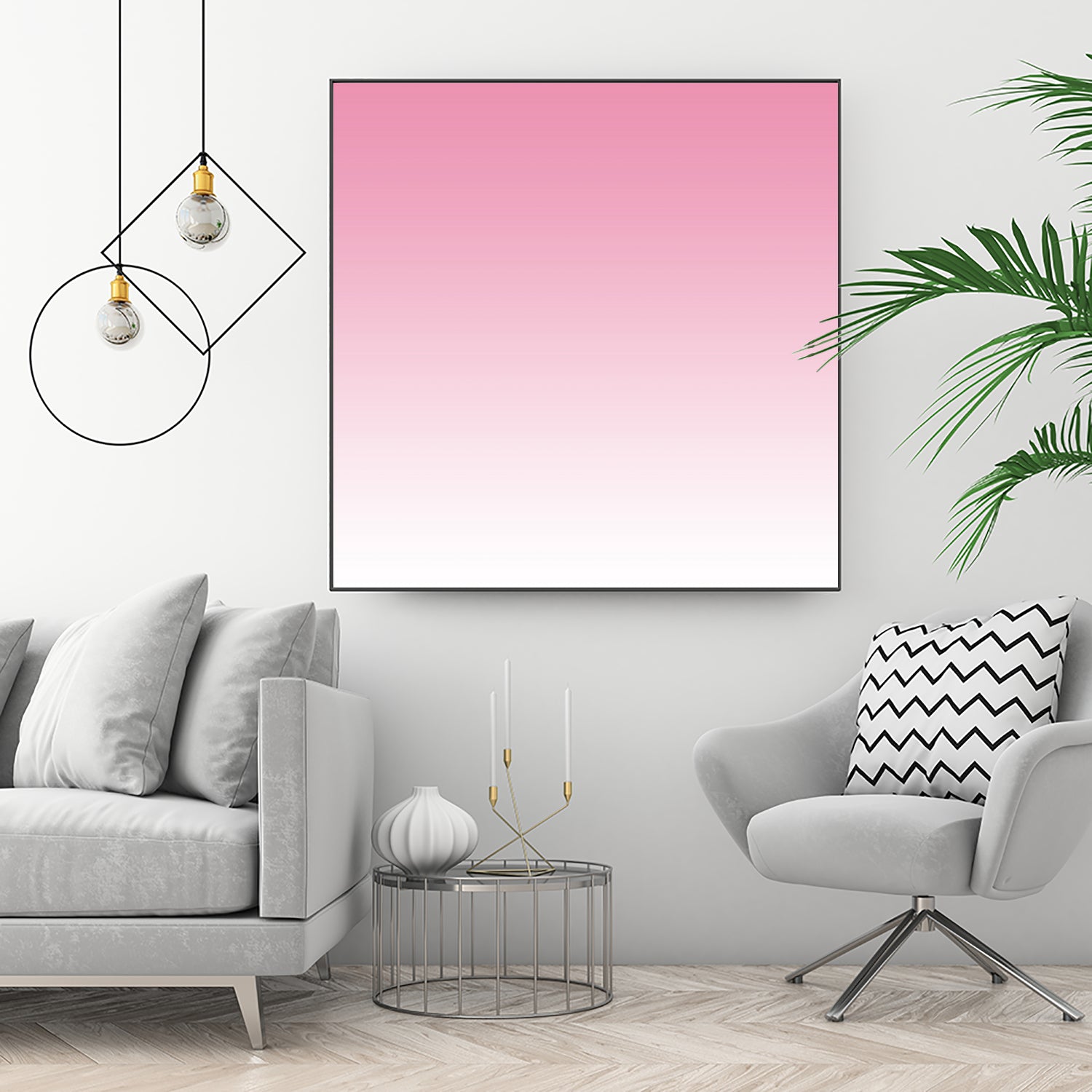 Aria Pink and White Gradient by Leah McPhail on GIANT ART - pink digital painting