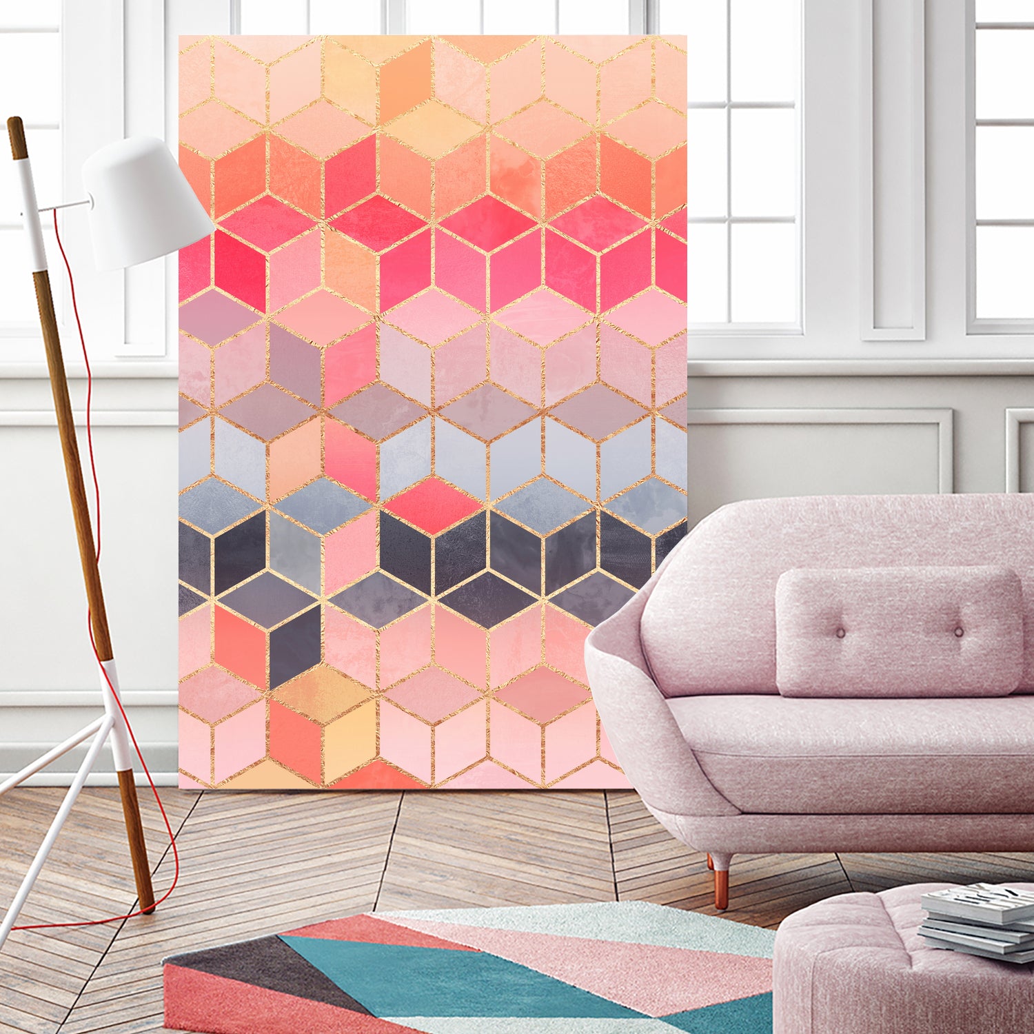 Happy Cubes by Elisabeth Fredriksson on GIANT ART - pink digital drawing