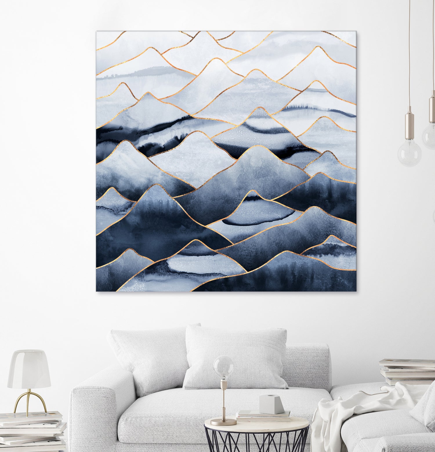 Mountains by Elisabeth Fredriksson on GIANT ART - blue digital drawing