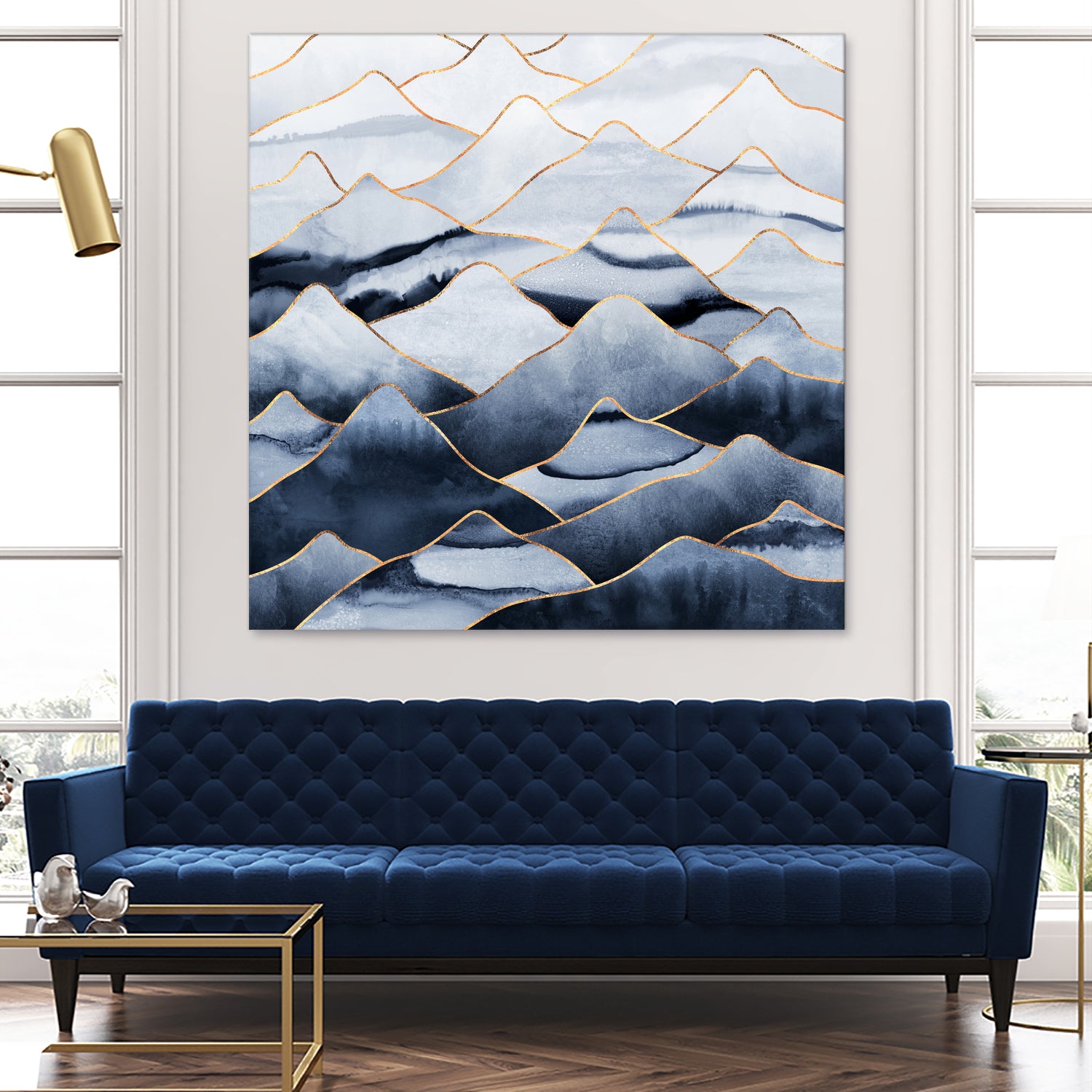 Mountains by Elisabeth Fredriksson on GIANT ART - blue digital drawing