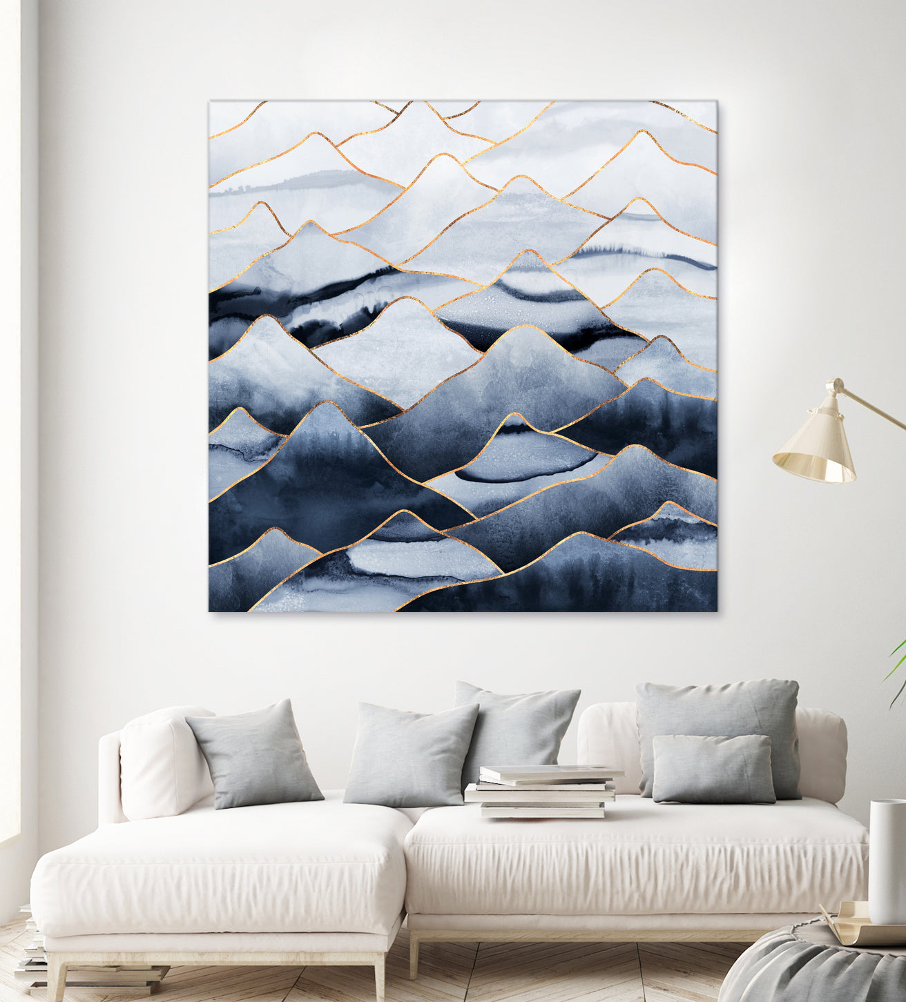 Mountains by Elisabeth Fredriksson on GIANT ART - blue digital drawing