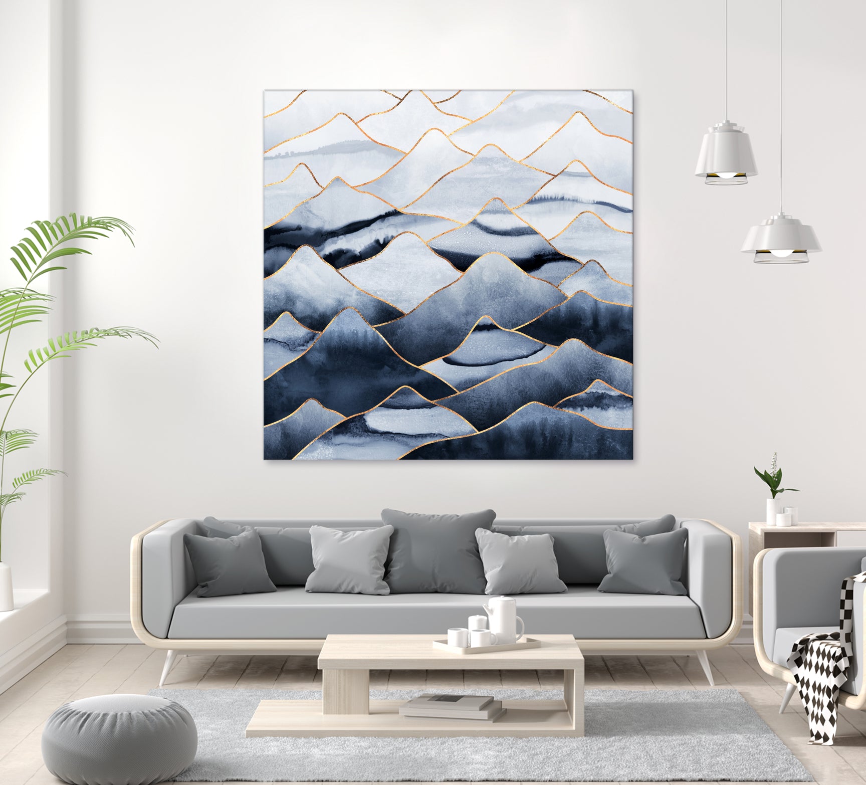 Mountains by Elisabeth Fredriksson on GIANT ART - blue digital drawing