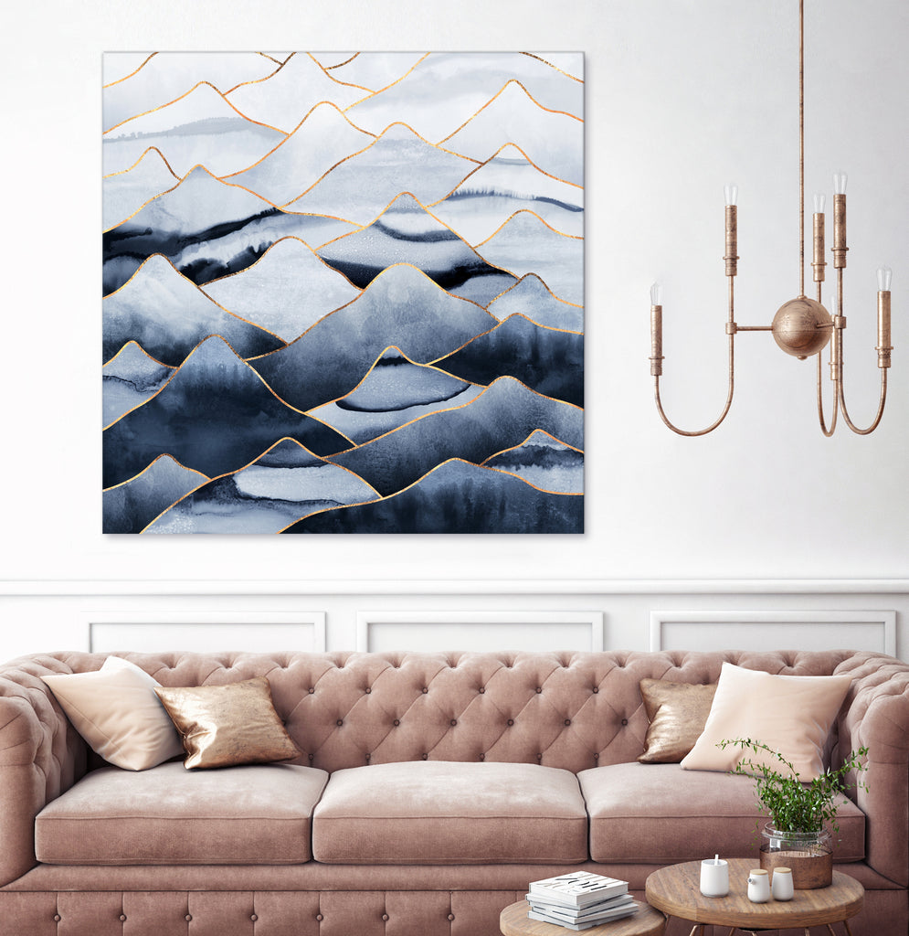 Mountains by Elisabeth Fredriksson on GIANT ART - blue digital drawing