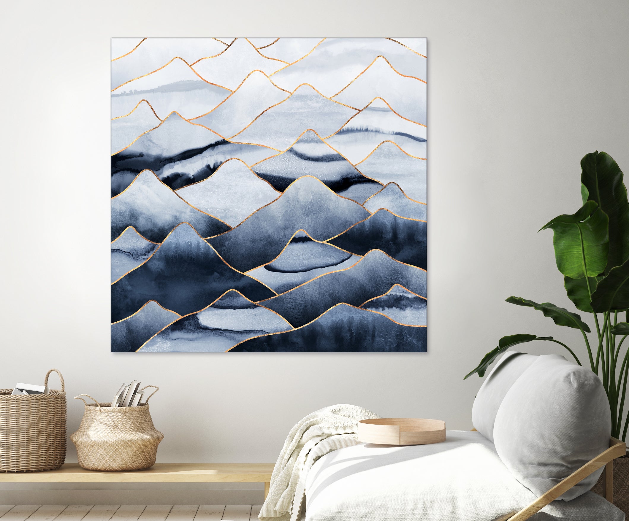 Mountains by Elisabeth Fredriksson on GIANT ART - blue digital drawing