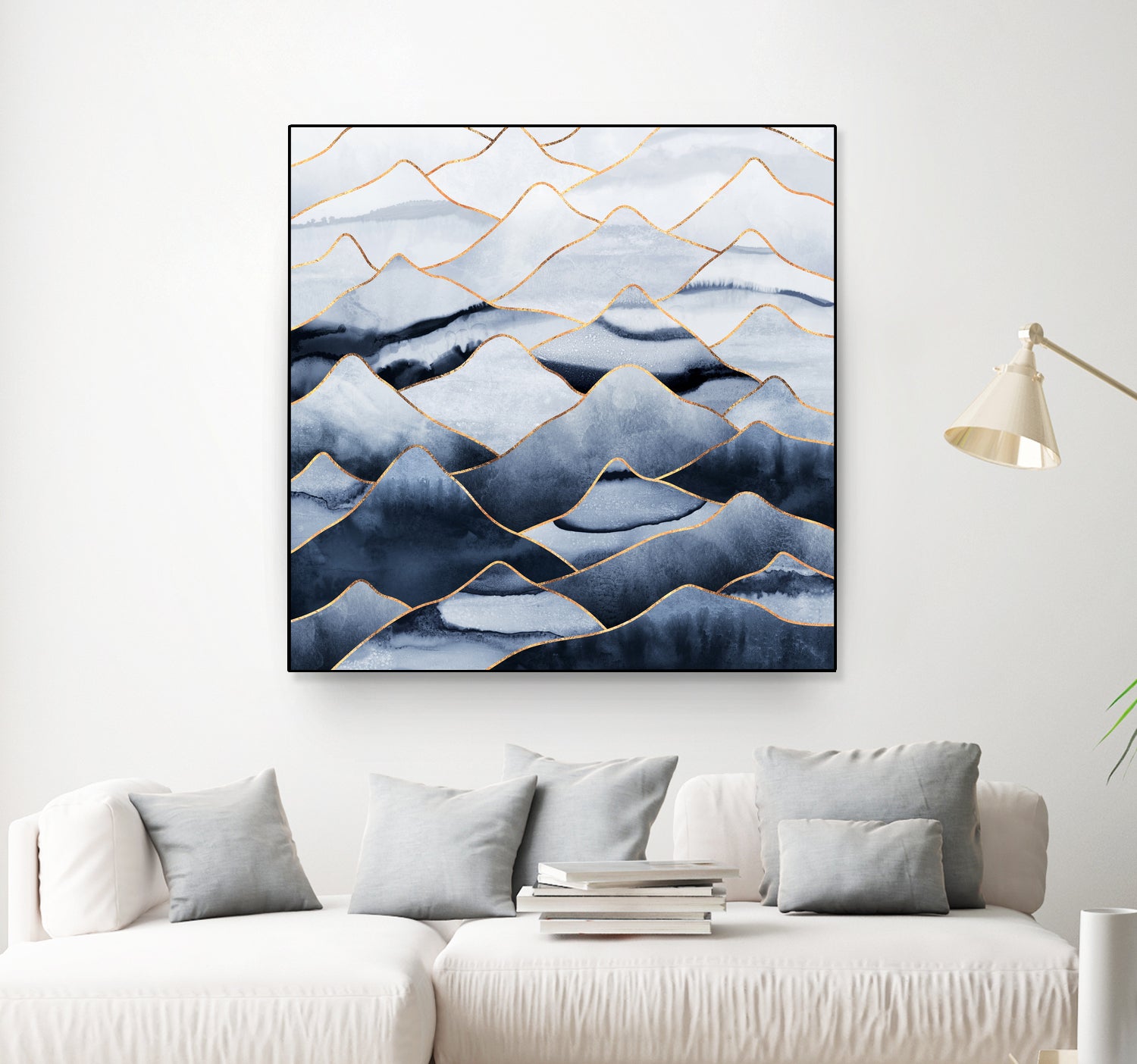 Mountains by Elisabeth Fredriksson on GIANT ART - blue digital drawing