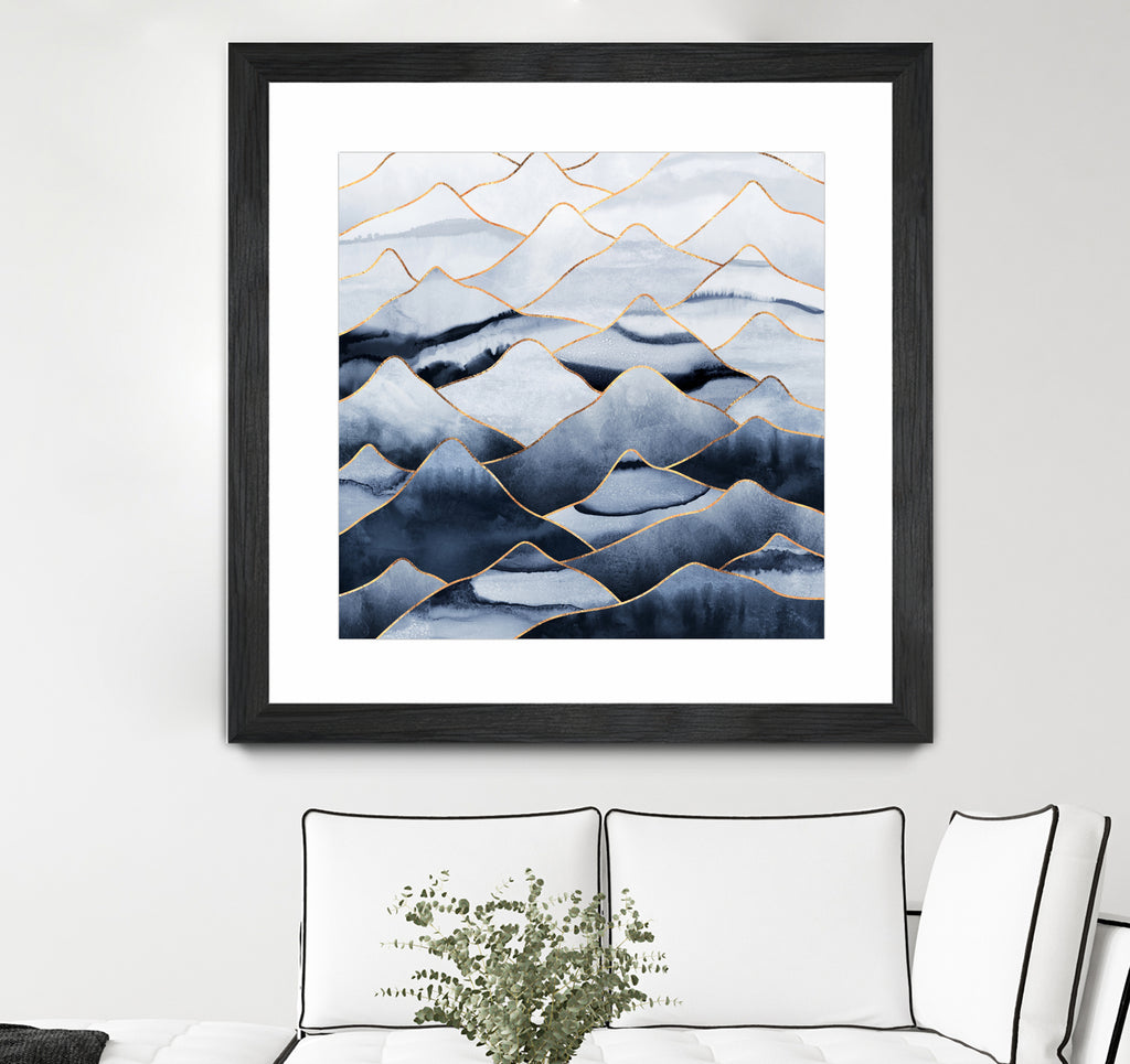 Mountains by Elisabeth Fredriksson on GIANT ART - blue digital drawing