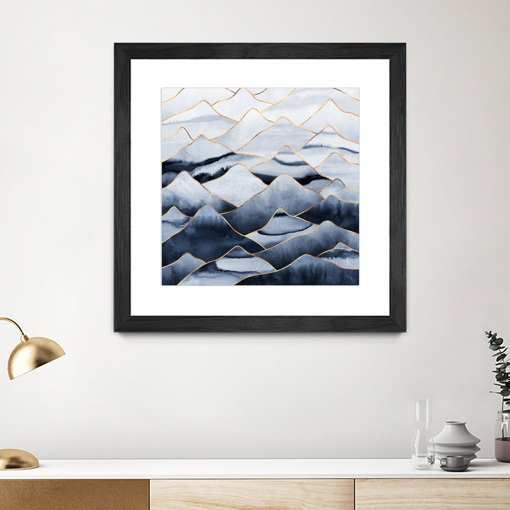 Mountains by Elisabeth Fredriksson on GIANT ART - blue digital drawing