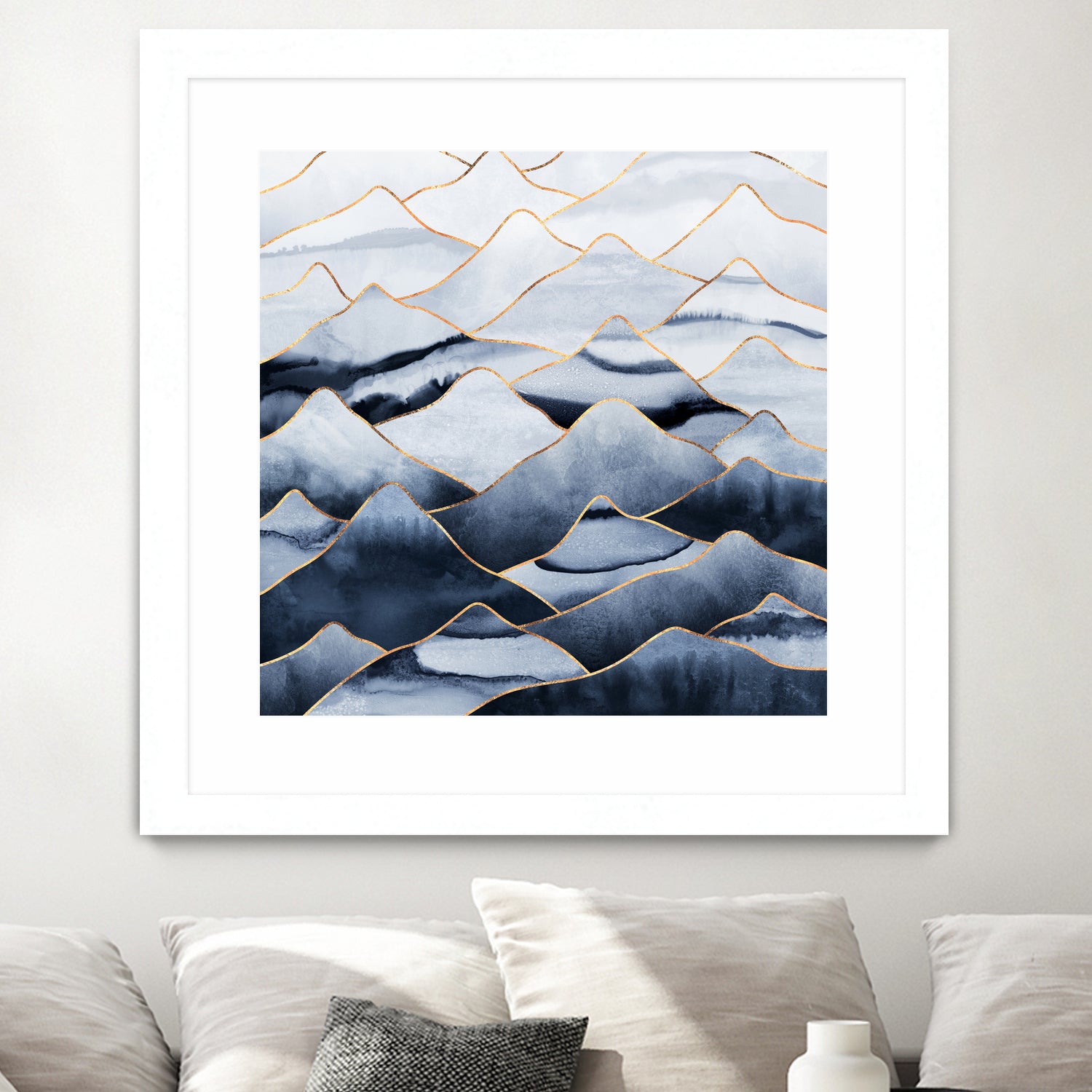 Mountains by Elisabeth Fredriksson on GIANT ART - blue digital drawing