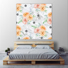 Beautiful pale flowers patter on marble by Neli Dimitrova on GIANT ART - white photo manipulation