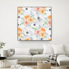 Beautiful pale flowers patter on marble by Neli Dimitrova on GIANT ART - white photo manipulation