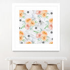 Beautiful pale flowers patter on marble by Neli Dimitrova on GIANT ART - white photo manipulation