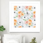 Beautiful pale flowers patter on marble by Neli Dimitrova on GIANT ART - white photo manipulation