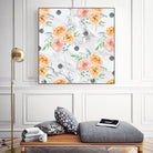 Beautiful pale flowers patter on marble by Neli Dimitrova on GIANT ART - white photo manipulation