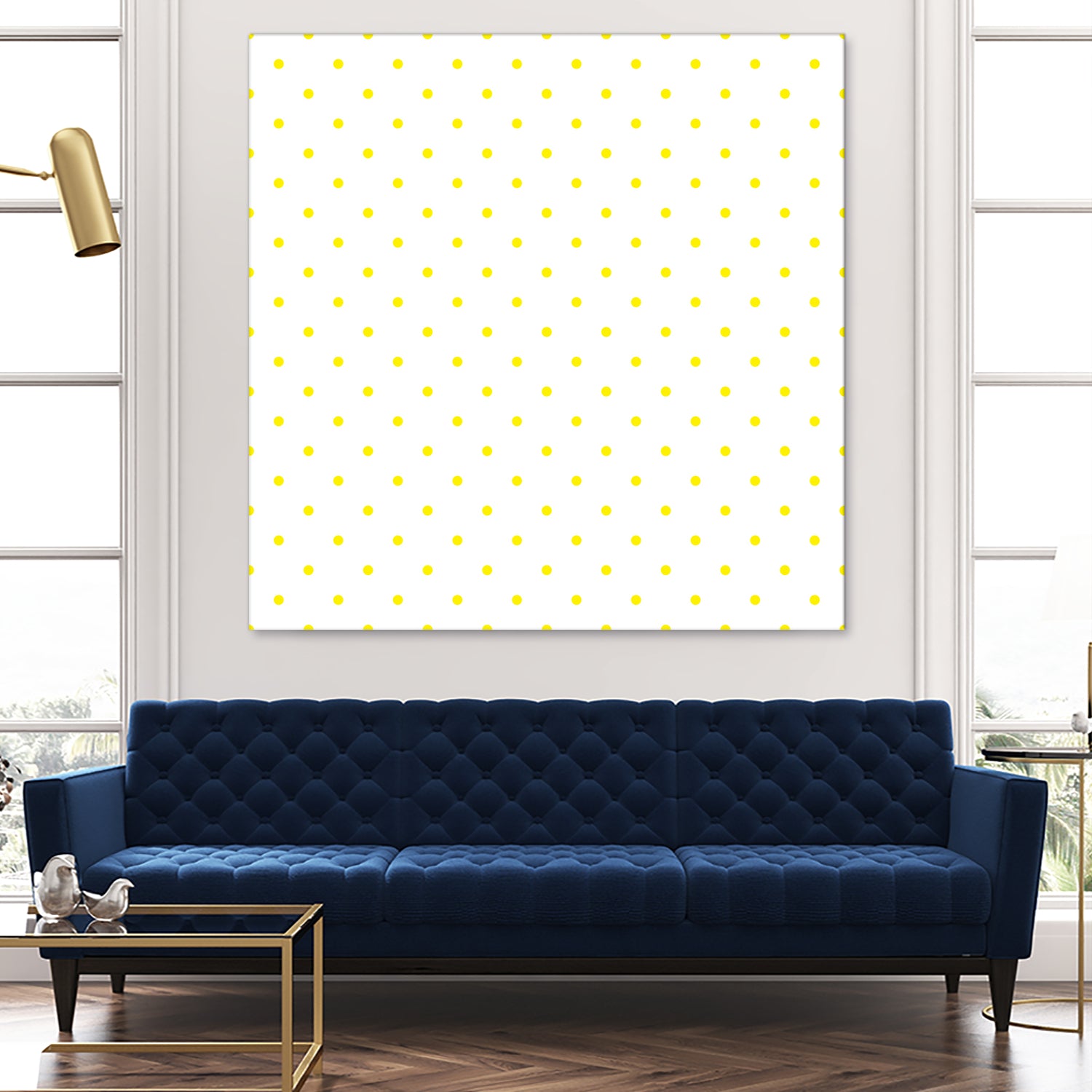 Small Yellow Polka Dots Pattern by David Kessler on GIANT ART - yellow digital painting