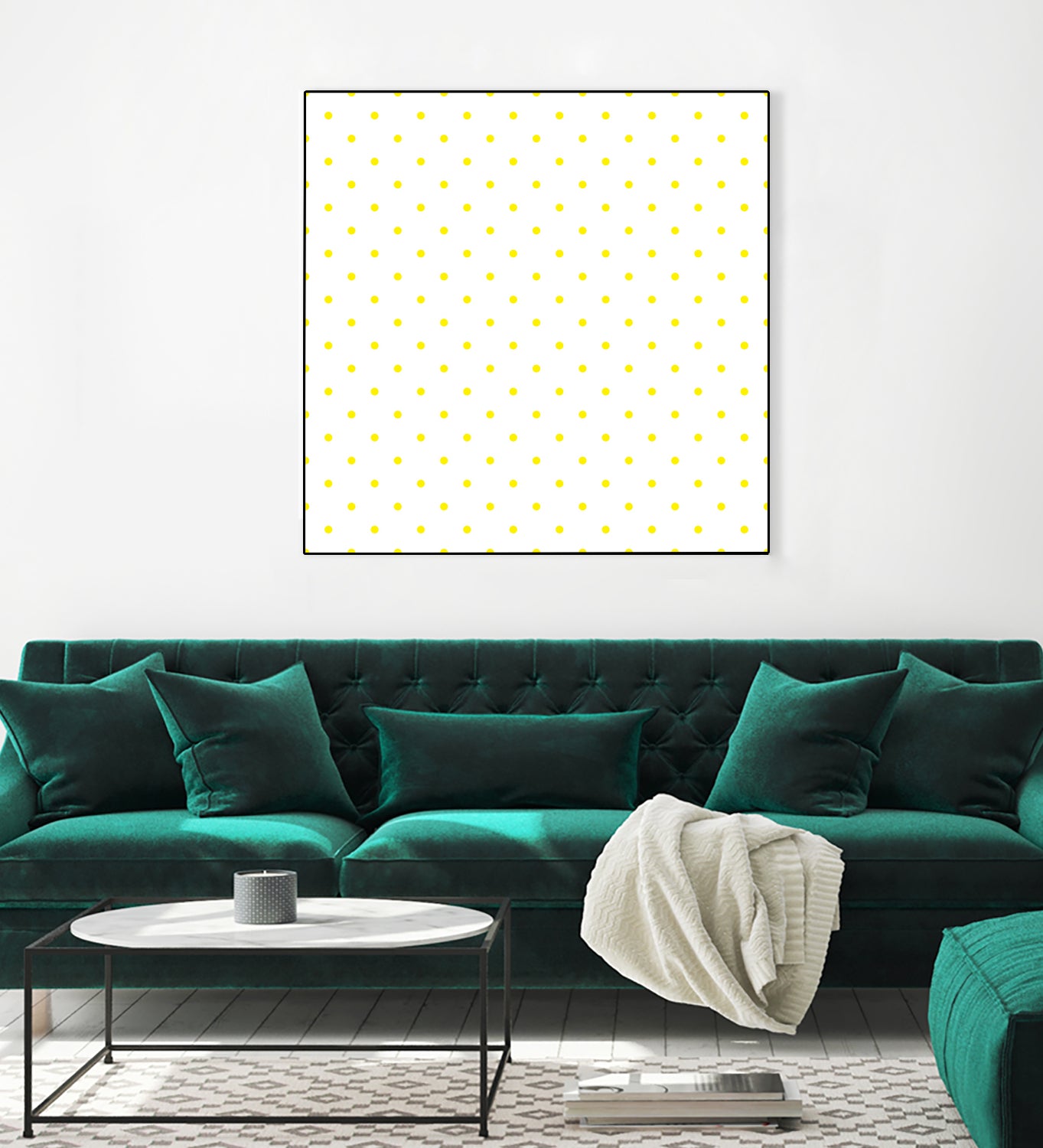 Small Yellow Polka Dots Pattern by David Kessler on GIANT ART - yellow digital painting