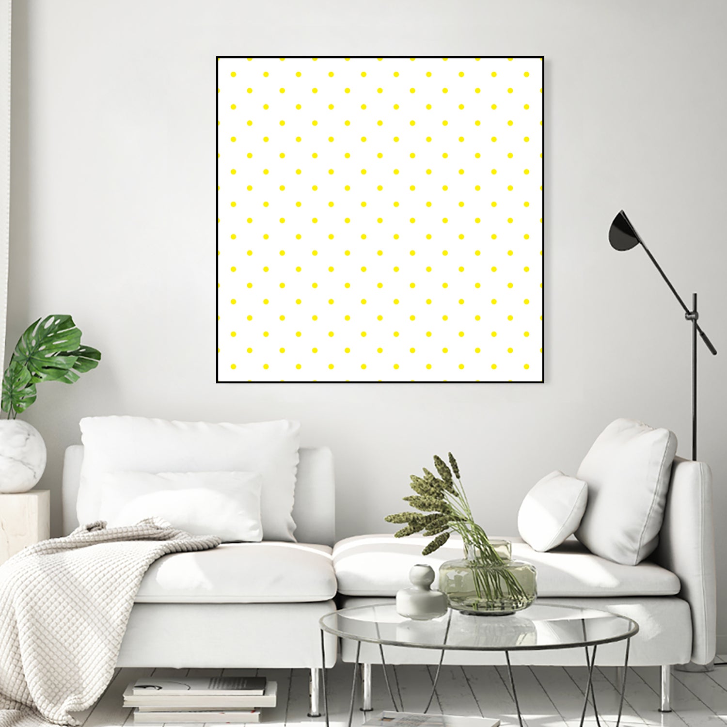 Small Yellow Polka Dots Pattern by David Kessler on GIANT ART - yellow digital painting