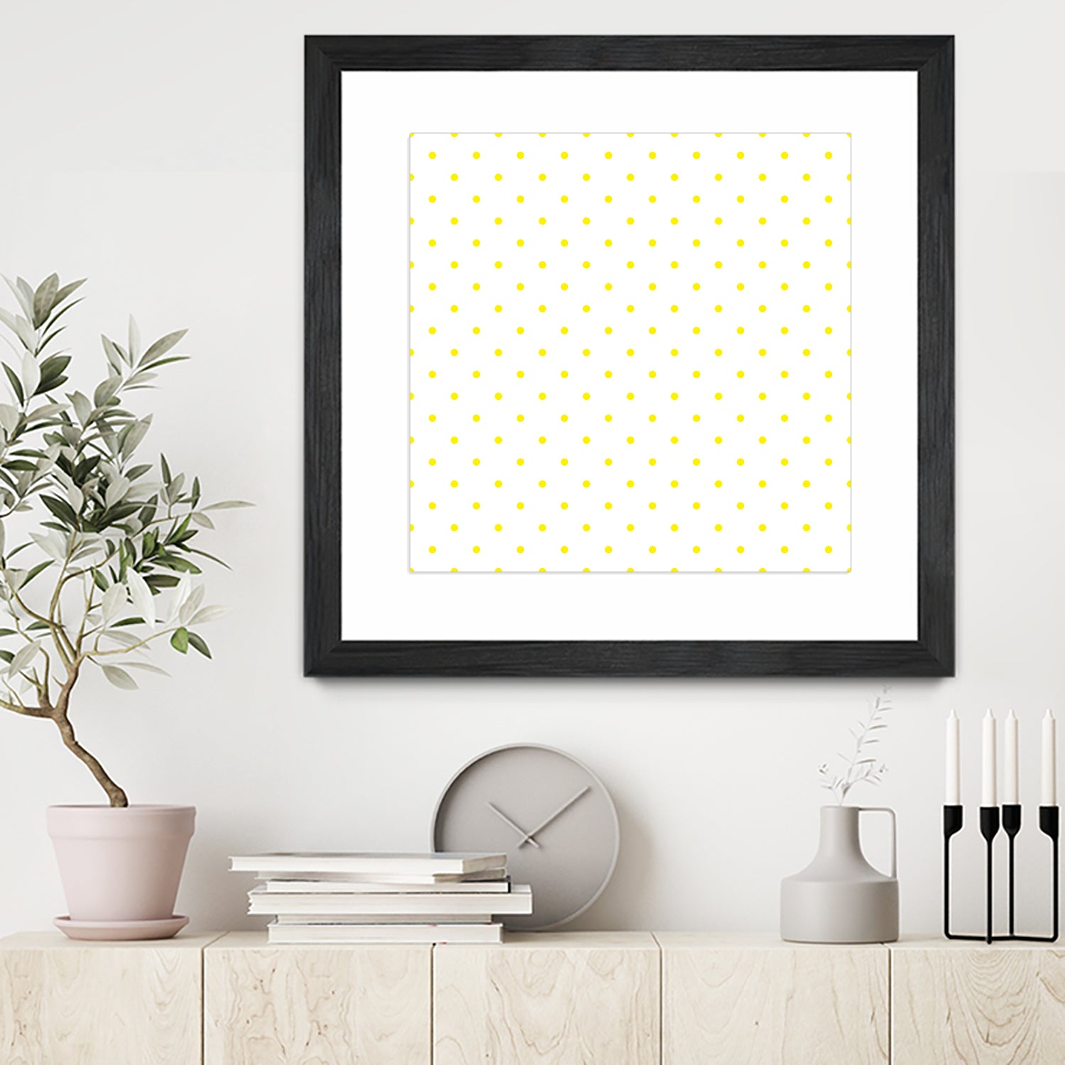 Small Yellow Polka Dots Pattern by David Kessler on GIANT ART - yellow digital painting