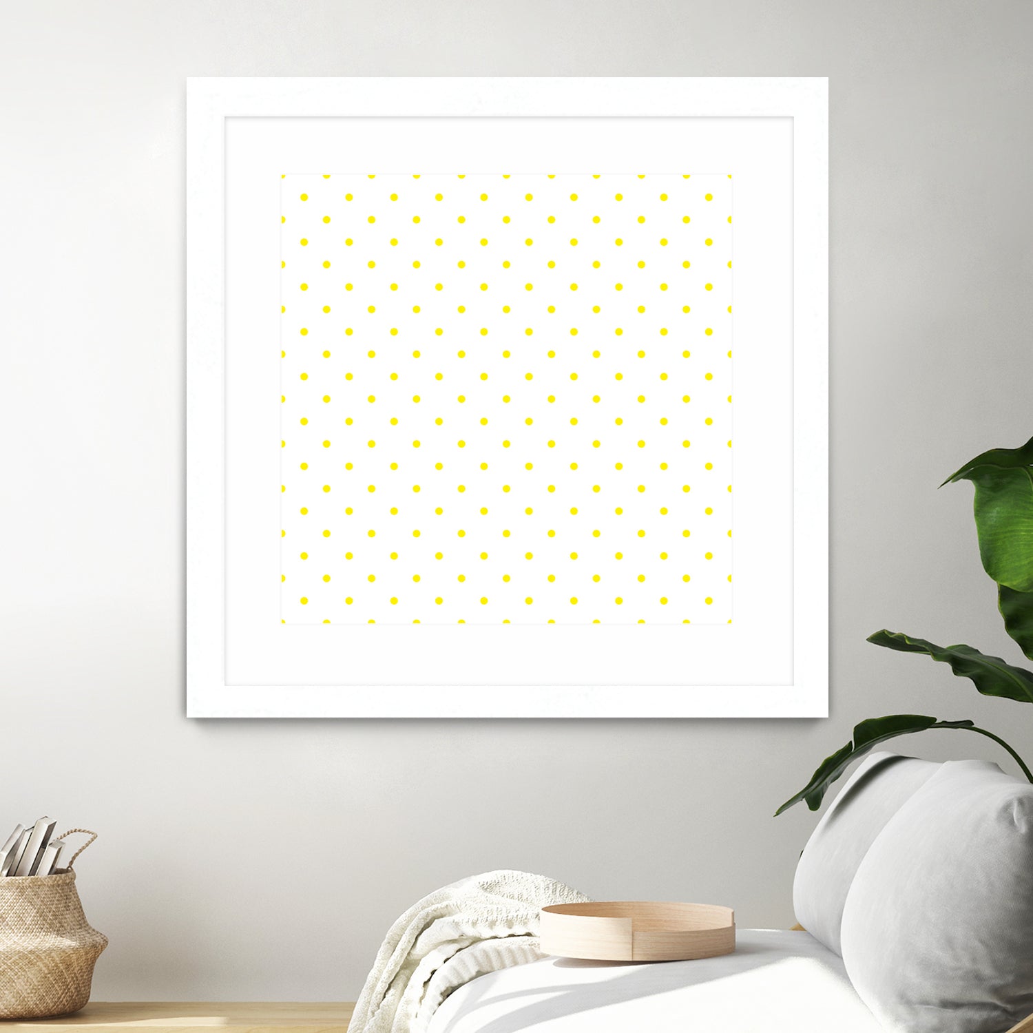 Small Yellow Polka Dots Pattern by David Kessler on GIANT ART - yellow digital painting