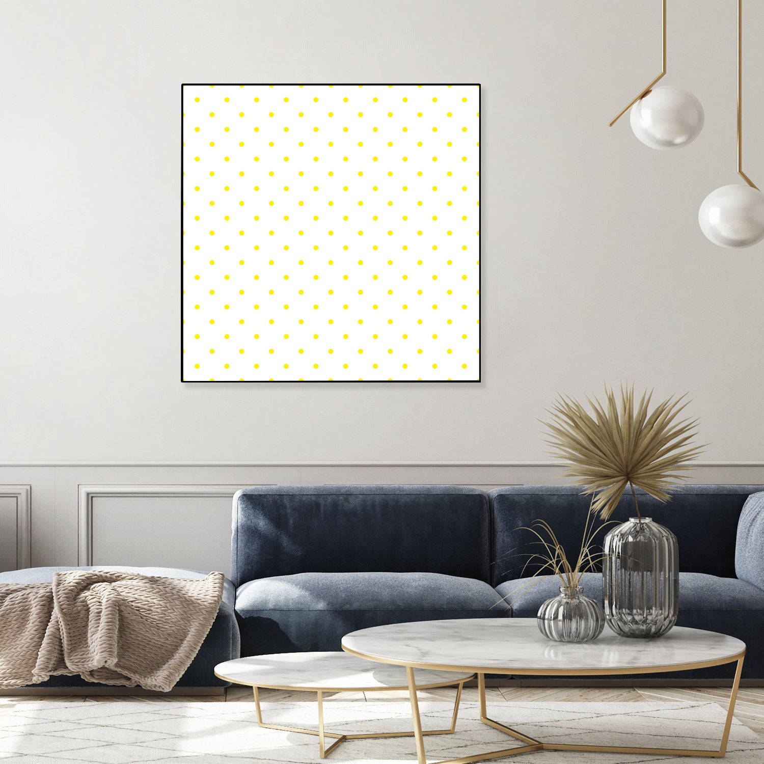 Small Yellow Polka Dots Pattern by David Kessler on GIANT ART - yellow digital painting