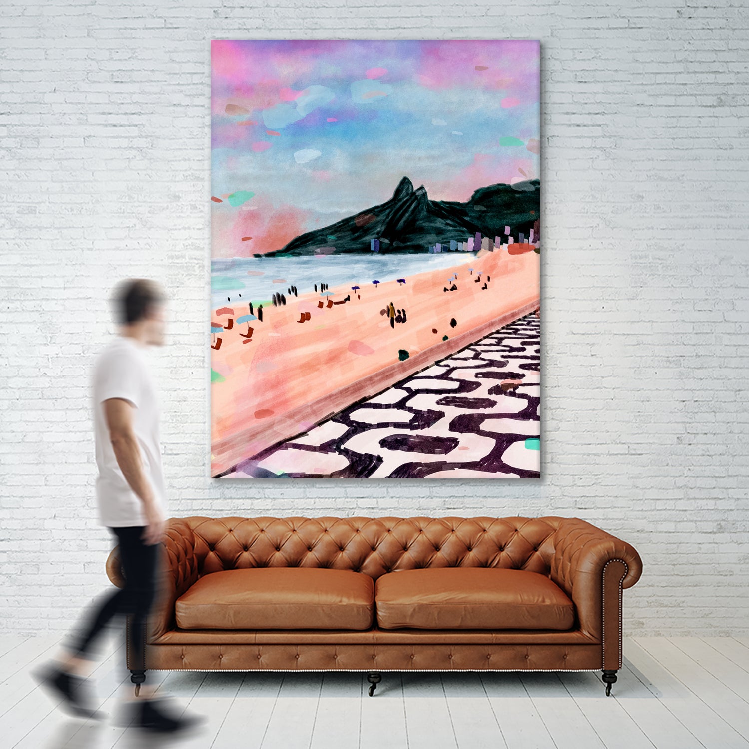 Rio Watercolors - Ipanema by Felipe Navega on GIANT ART - blue digital painting