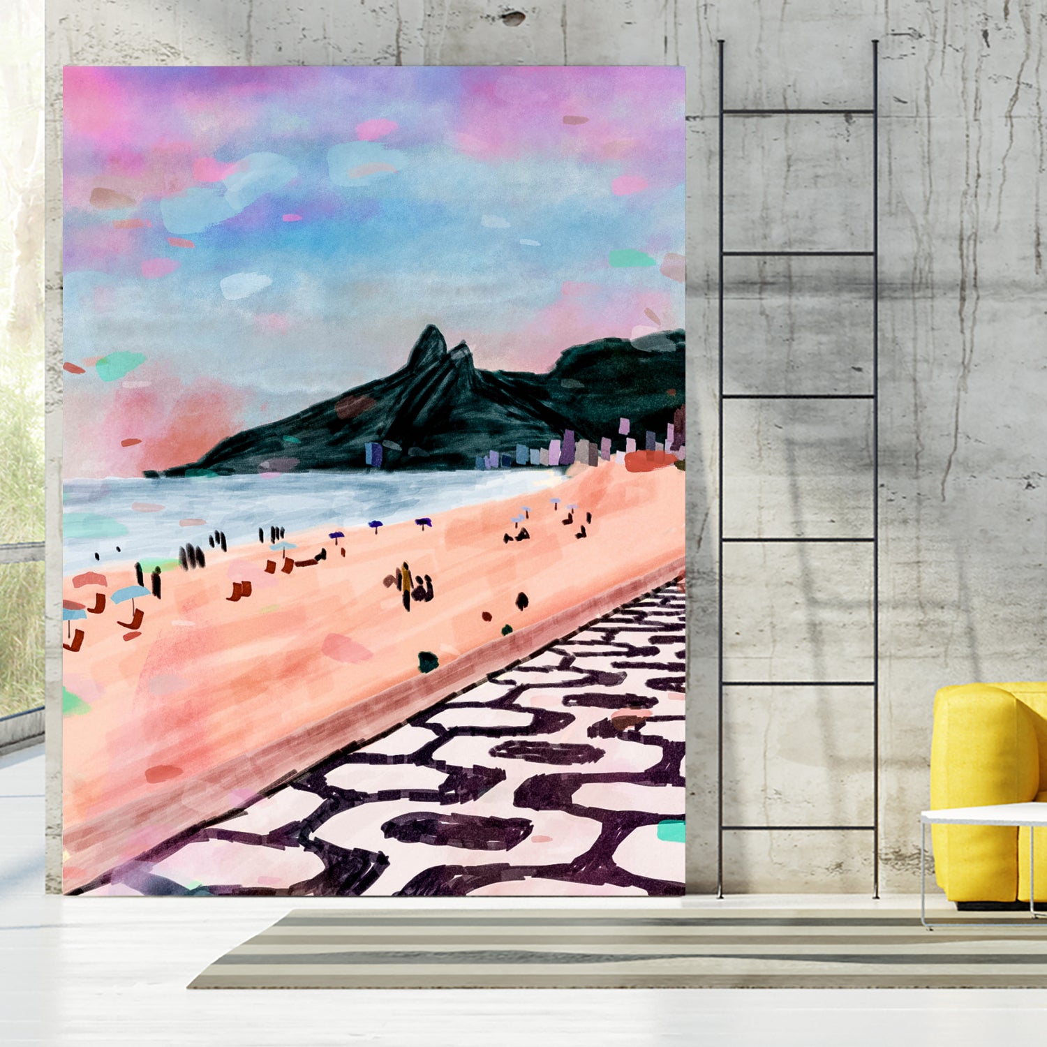 Rio Watercolors - Ipanema by Felipe Navega on GIANT ART - blue digital painting