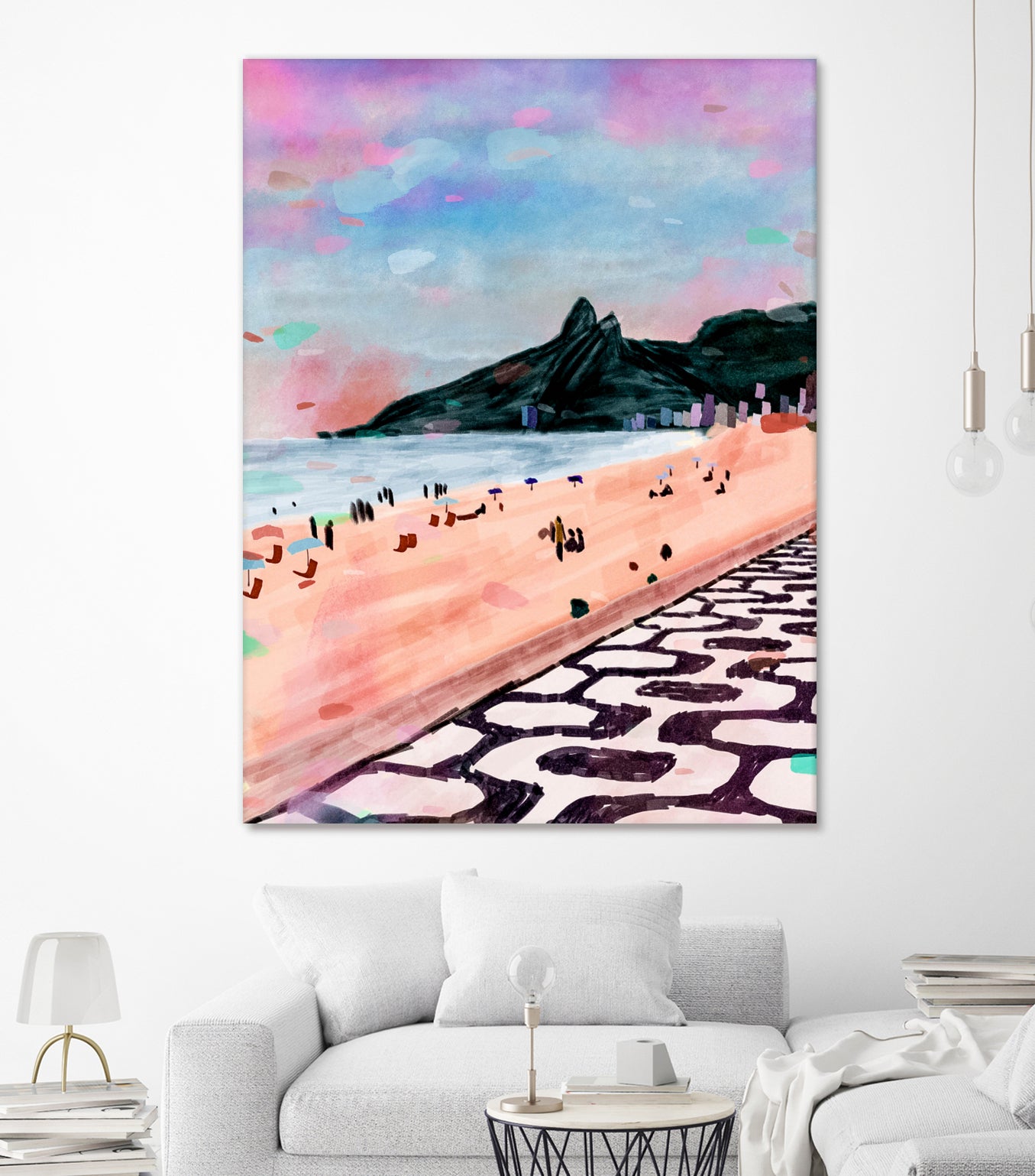 Rio Watercolors - Ipanema by Felipe Navega on GIANT ART - blue digital painting