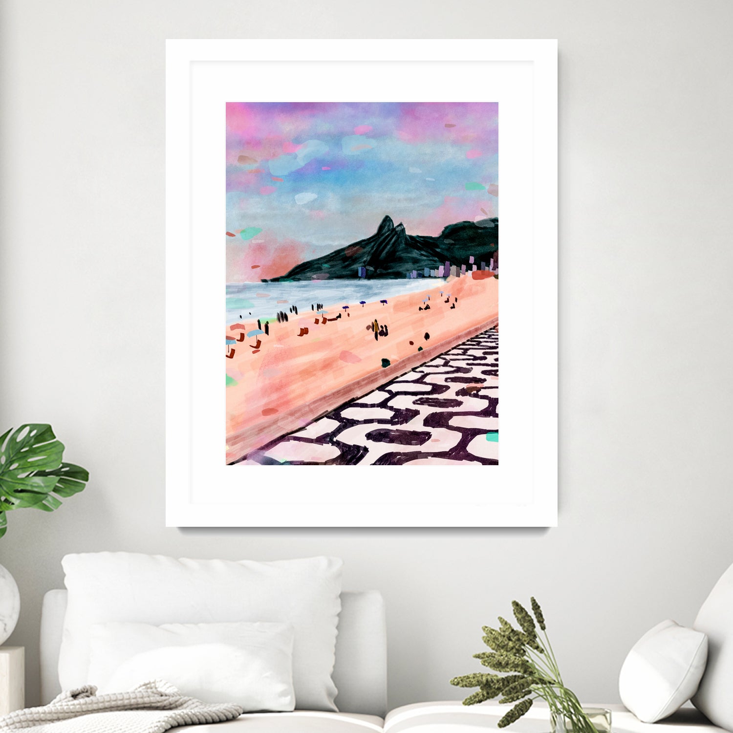 Rio Watercolors - Ipanema by Felipe Navega on GIANT ART - blue digital painting