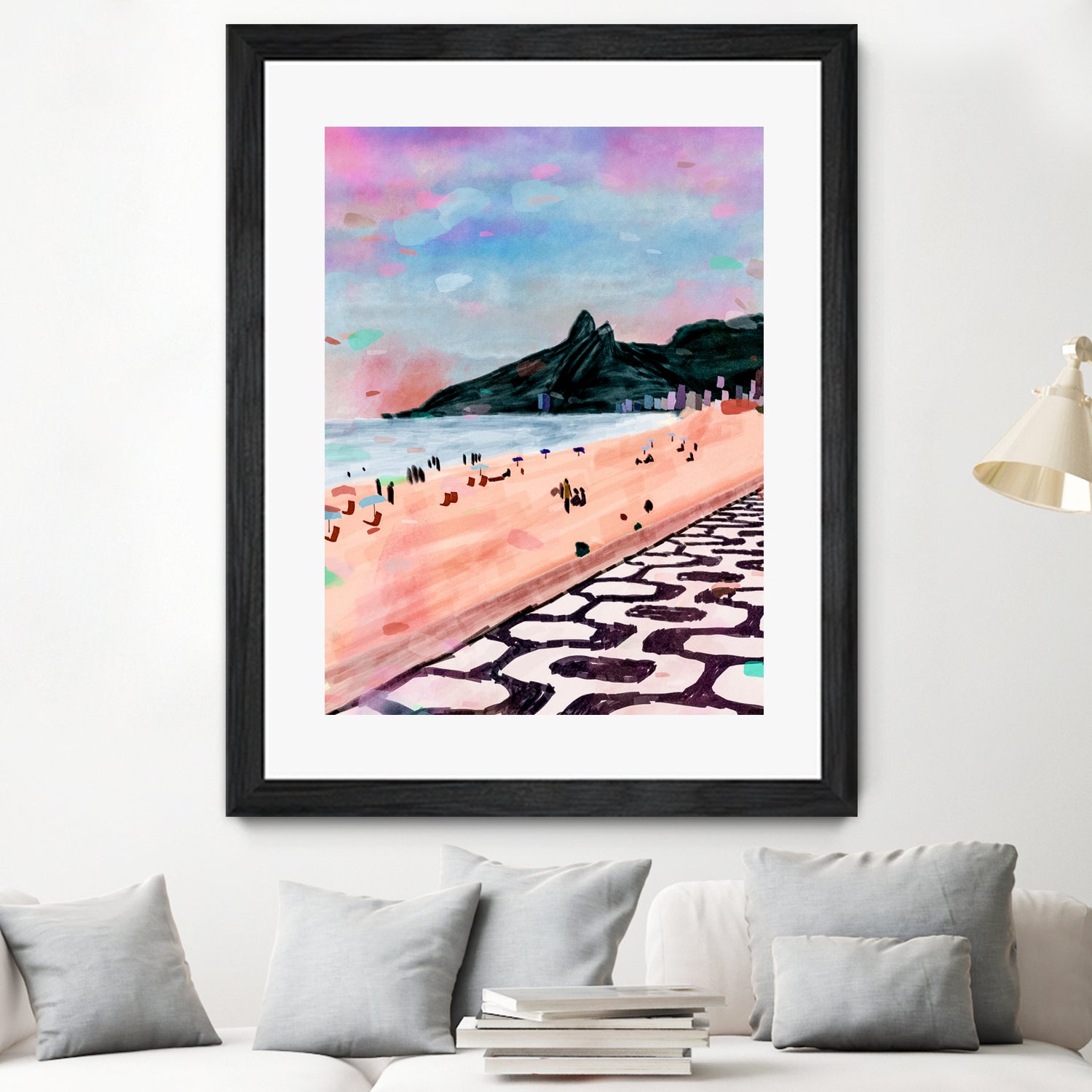 Rio Watercolors - Ipanema by Felipe Navega on GIANT ART - blue digital painting