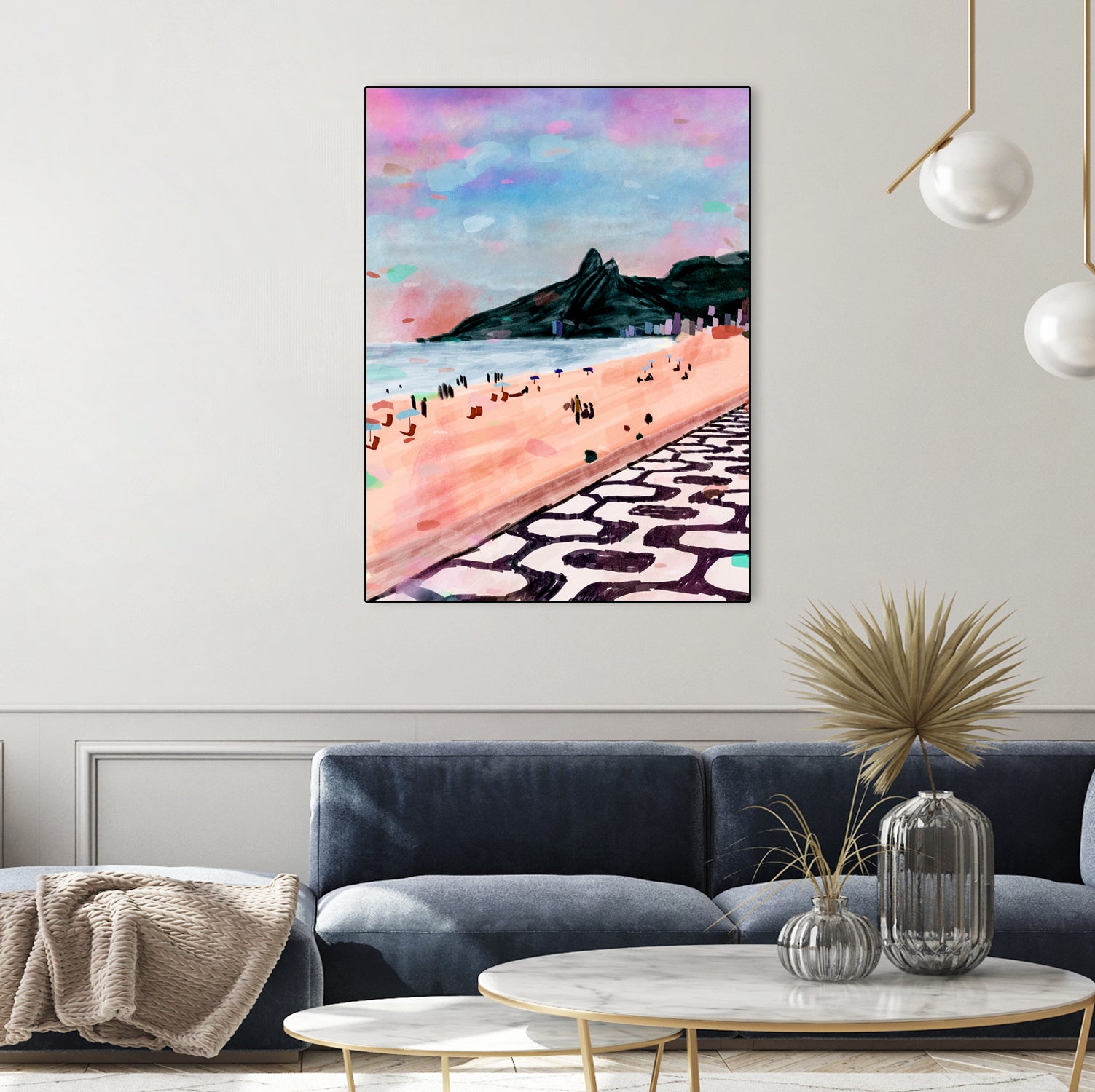 Rio Watercolors - Ipanema by Felipe Navega on GIANT ART - blue digital painting