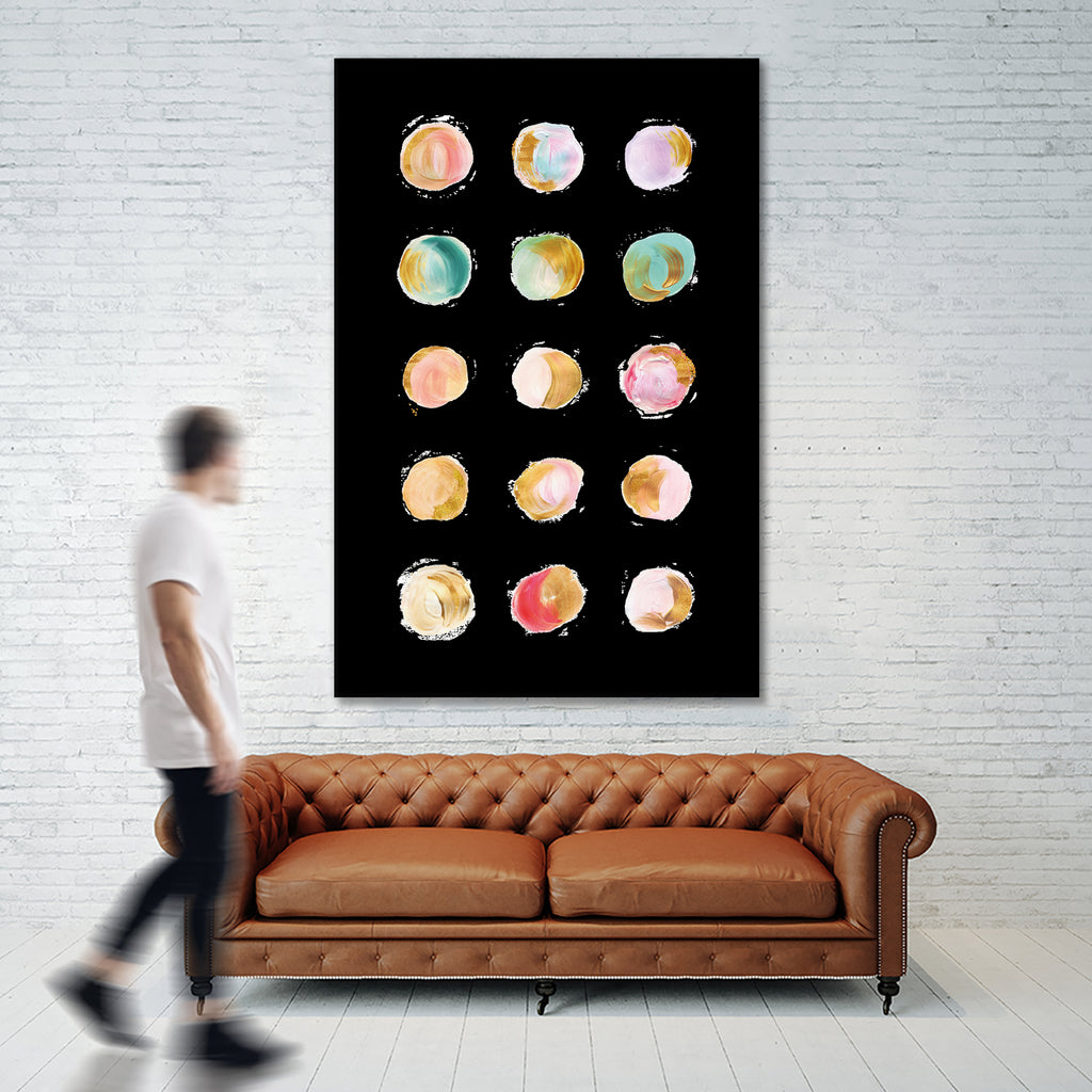 Painted Dots & Gold by Ralph Frankenberg on GIANT ART - pink digital painting