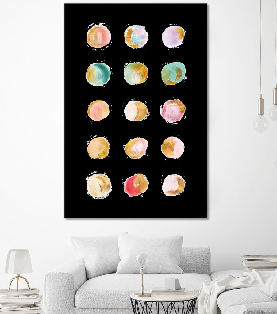 Painted Dots & Gold by Ralph Frankenberg on GIANT ART - pink digital painting