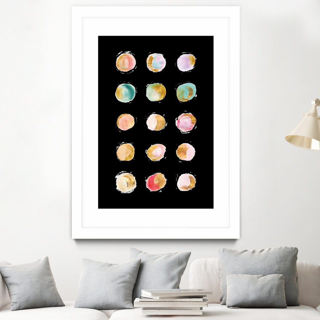 Painted Dots & Gold by Ralph Frankenberg on GIANT ART - pink digital painting