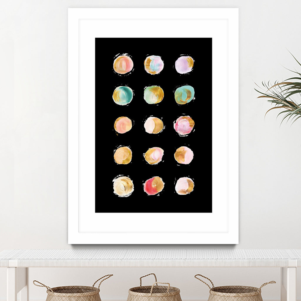 Painted Dots & Gold by Ralph Frankenberg on GIANT ART - pink digital painting