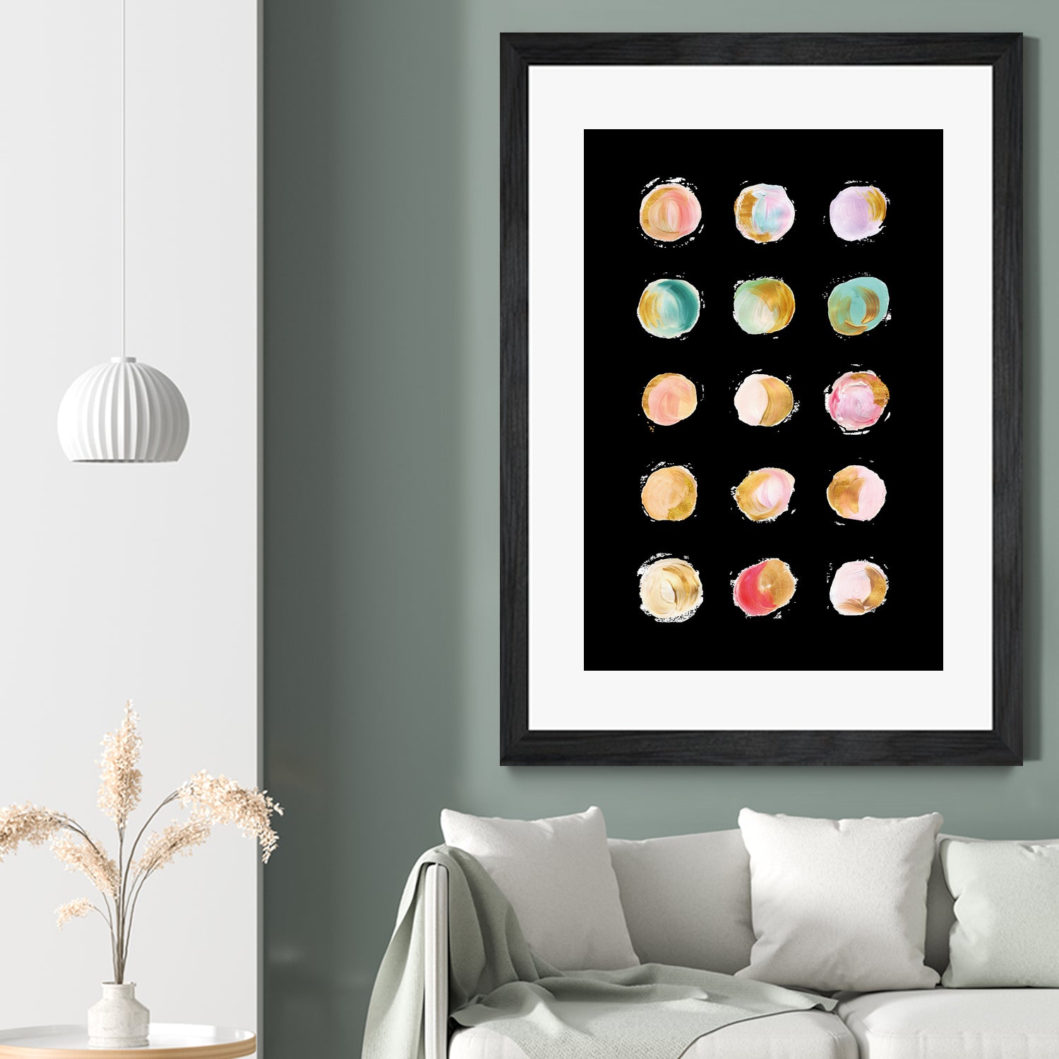 Painted Dots & Gold by Ralph Frankenberg on GIANT ART - pink digital painting