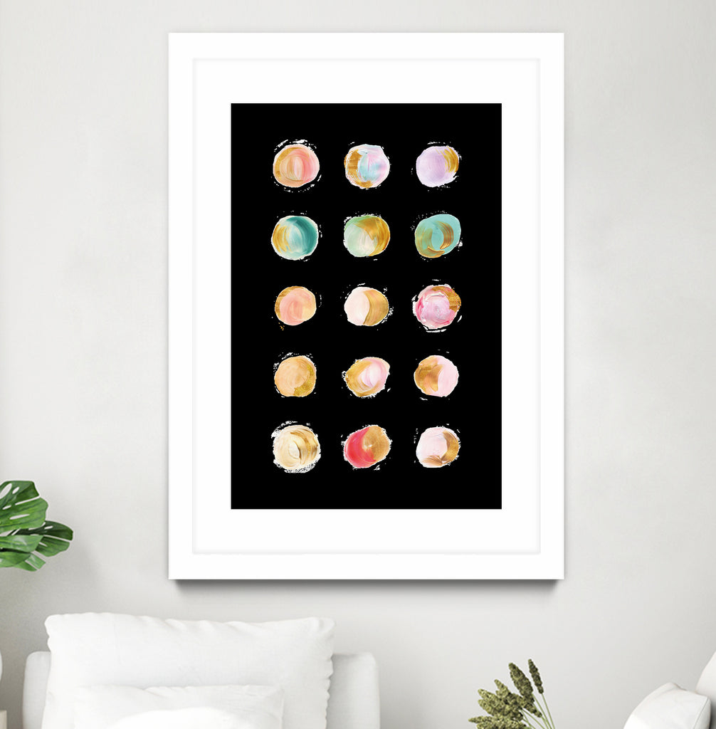 Painted Dots & Gold by Ralph Frankenberg on GIANT ART - pink digital painting