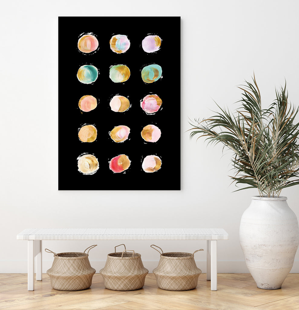 Painted Dots & Gold by Ralph Frankenberg on GIANT ART - pink digital painting