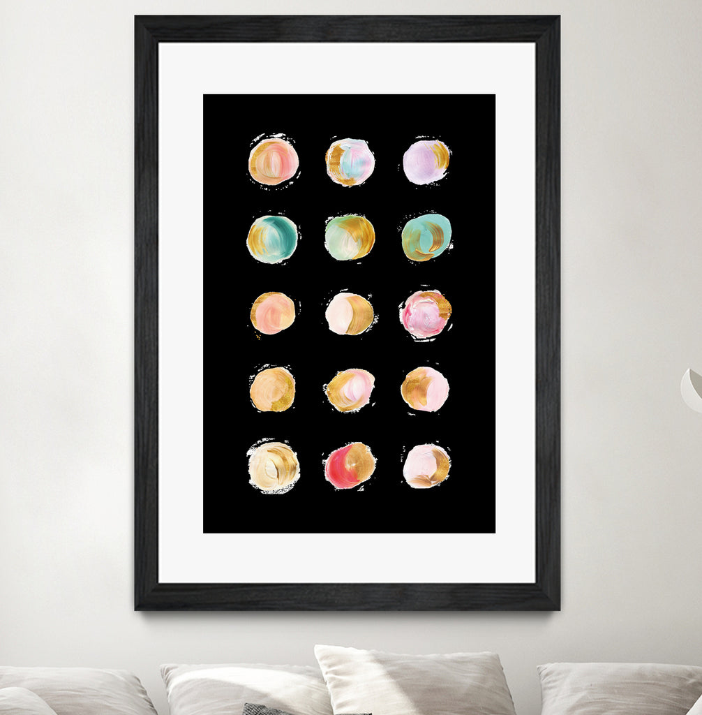 Painted Dots & Gold by Ralph Frankenberg on GIANT ART - pink digital painting