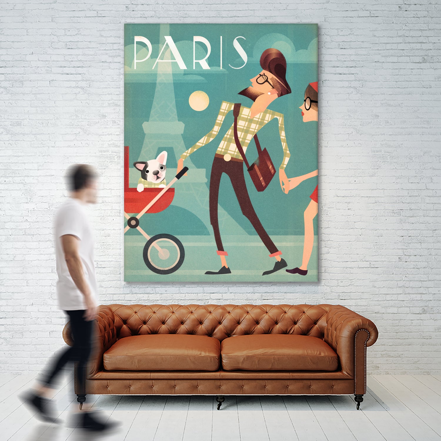 Paris Vintage Travel by Martin Wickstrom on GIANT ART - blue digital painting