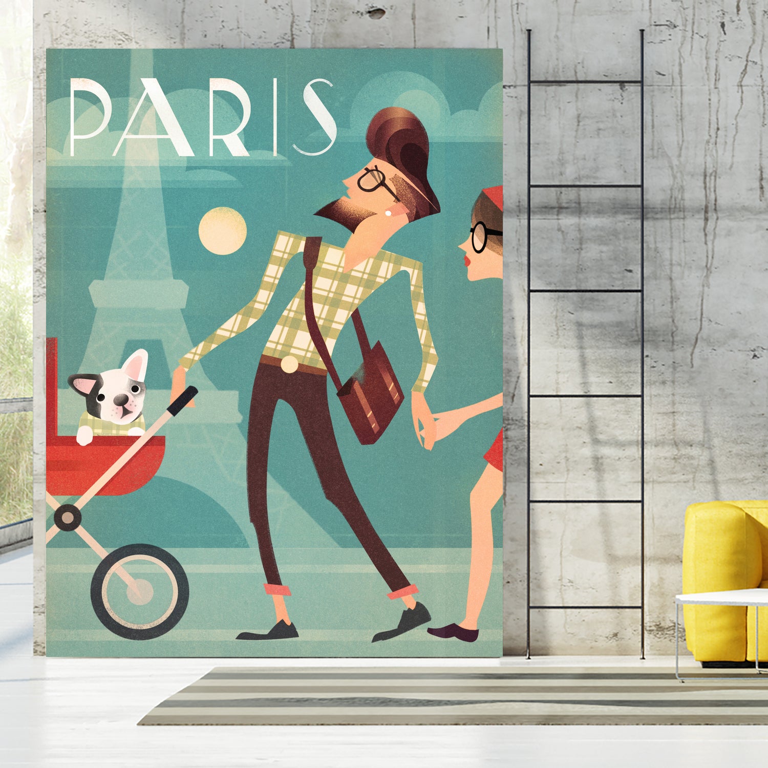 Paris Vintage Travel by Martin Wickstrom on GIANT ART - blue digital painting