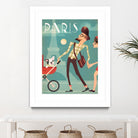 Paris Vintage Travel by Martin Wickstrom on GIANT ART - blue digital painting