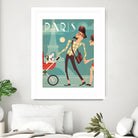 Paris Vintage Travel by Martin Wickstrom on GIANT ART - blue digital painting