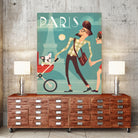 Paris Vintage Travel by Martin Wickstrom on GIANT ART - blue digital painting