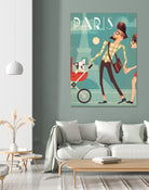 Paris Vintage Travel by Martin Wickstrom on GIANT ART - blue digital painting