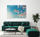 Spring Cherry Sakura White Flowers,Toning by Anna Matveeva on GIANT ART - blue photo illustration